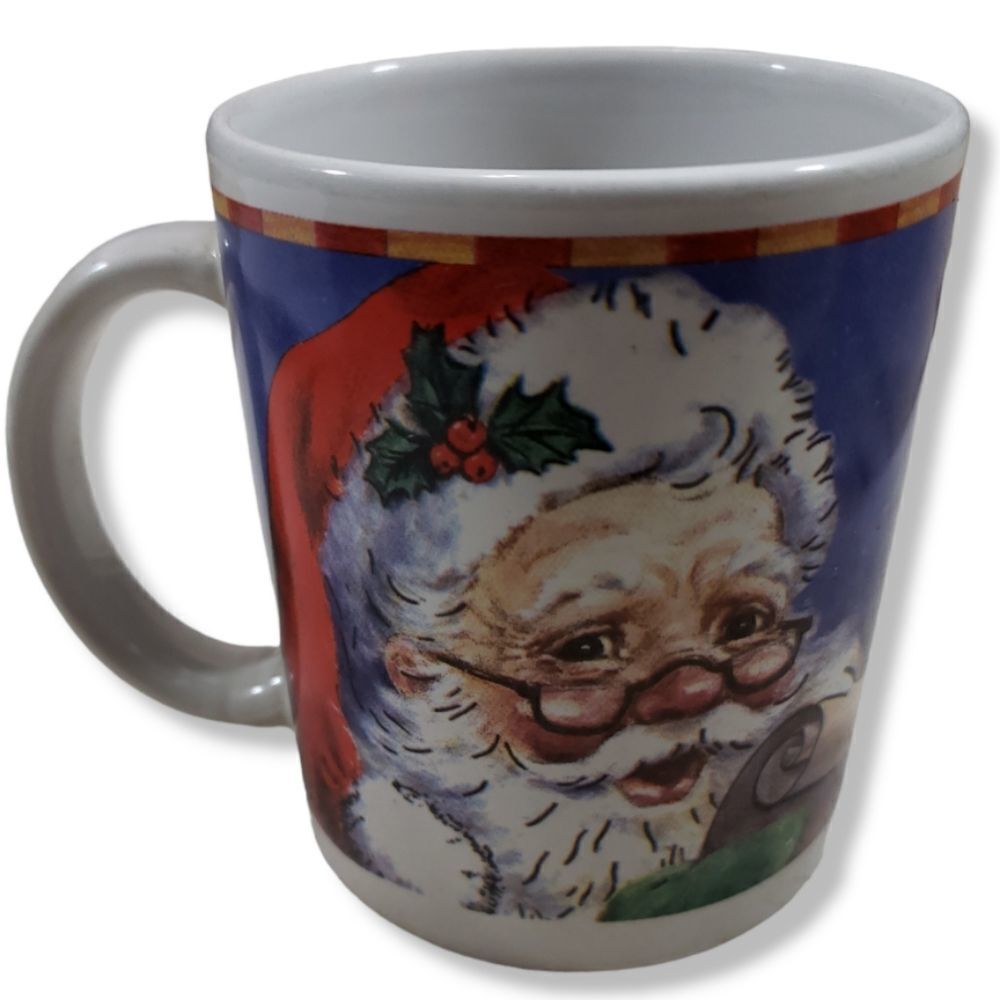 Vintage Christmas Mug By Emerald Collection Santa Claus Holiday Merry Christmas